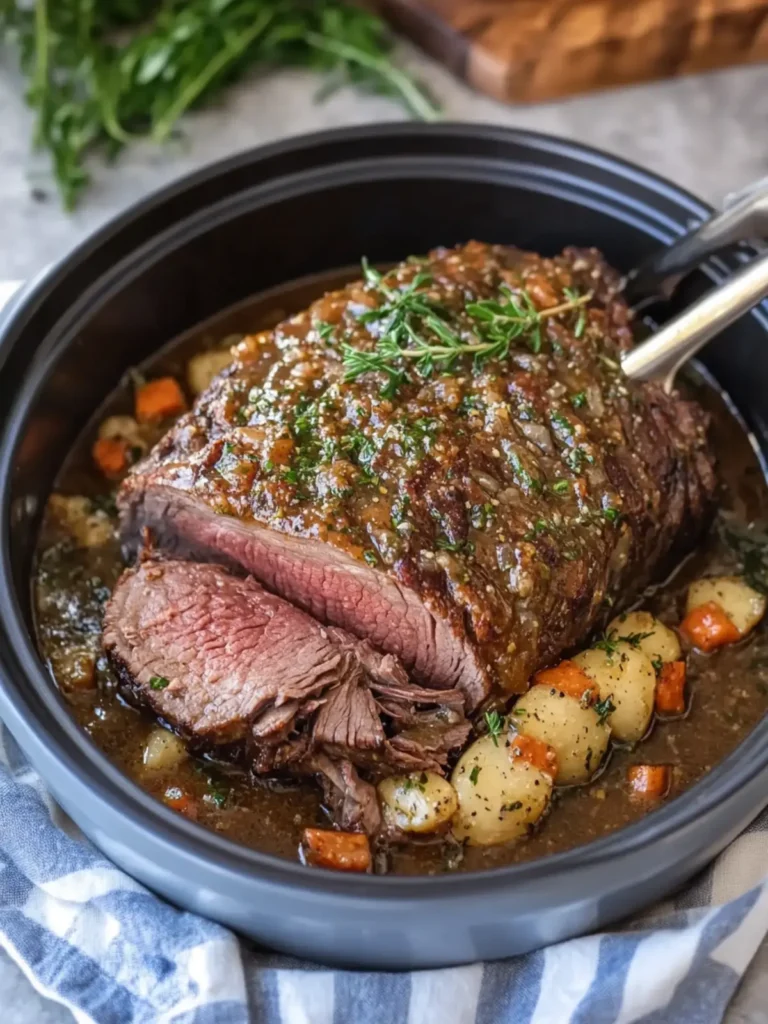Savory Slow Cooker Garlic Butter Glazed Beef Roast Magic 3 Slow Cooker Garlic Butter Glazed Beef Roast