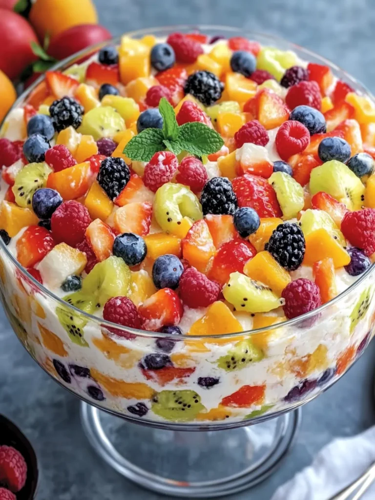 Rainbow Fruit Cheesecake Salad: A Colorful Delight Awaits! 4 Rainbow Fruit Cheesecake Salad