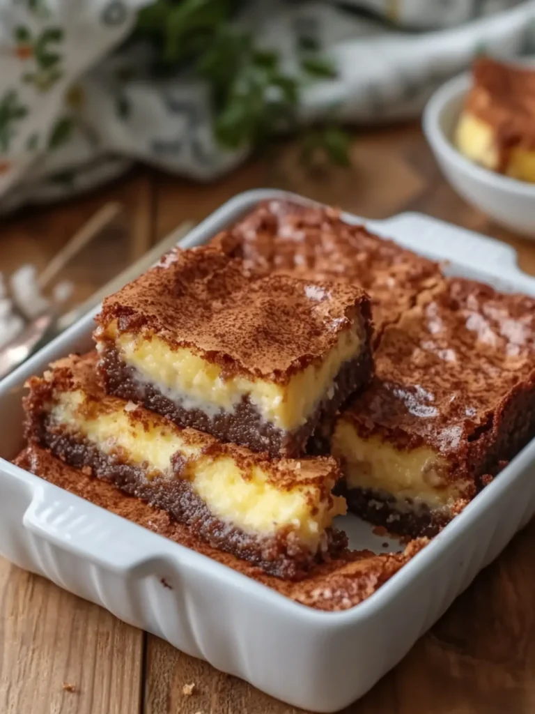 Fudgy Vanilla Brownies with Creamy Pudding Center