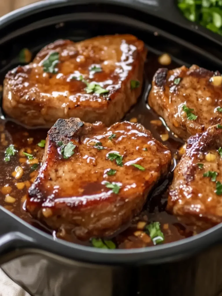 Irresistibly Tender Slow Cooker Honey Garlic Glazed Pork Chops 2 Slow Cooker Honey Garlic Glazed Pork Chops