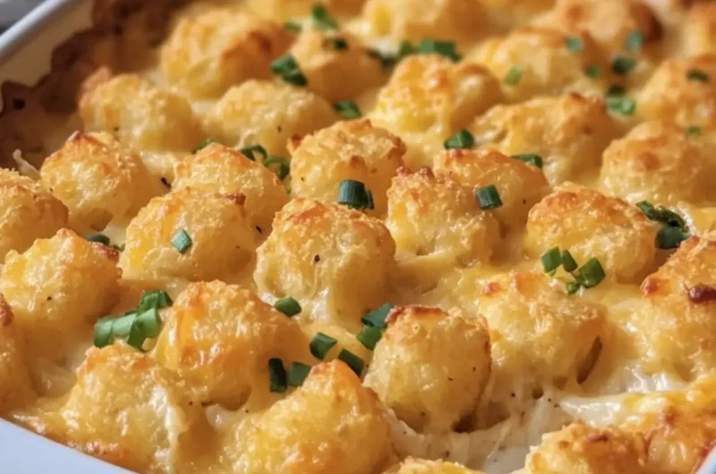 Chicken Tot Pie (Cheesy Chicken Tater Tot Casserole)