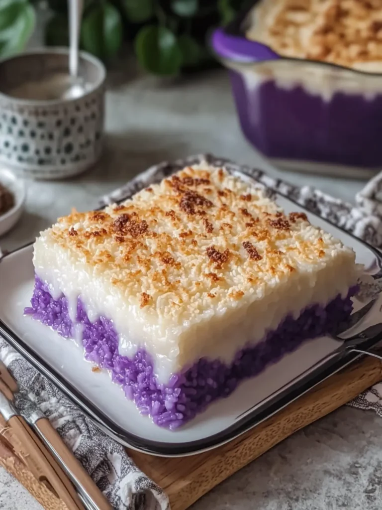 Decadent Nutak: Irresistible Filipino Coconut Ube Rice Cake 4 Nutak (Filipino Coconut and Ube Rice Cake)