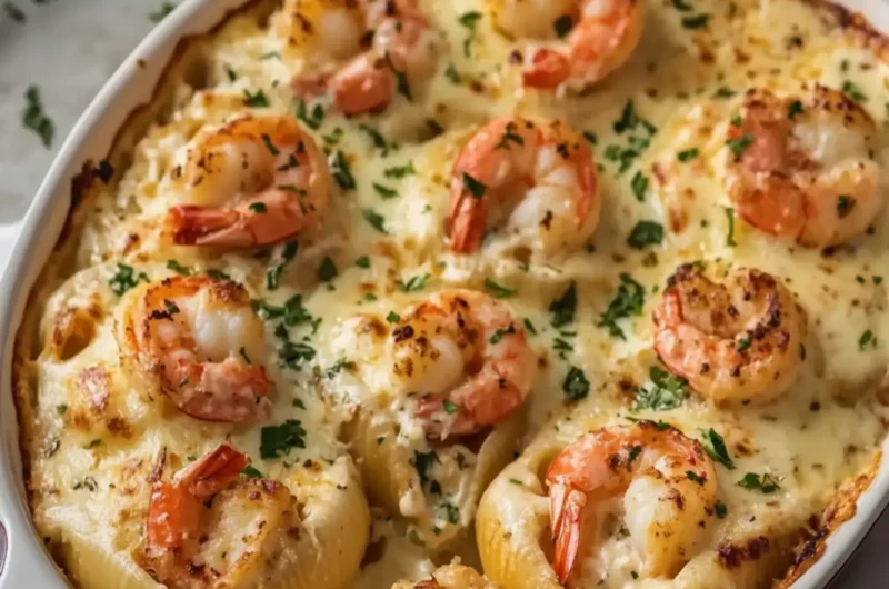 Creamy Seafood Stuffed Shells with Garlic Shrimp