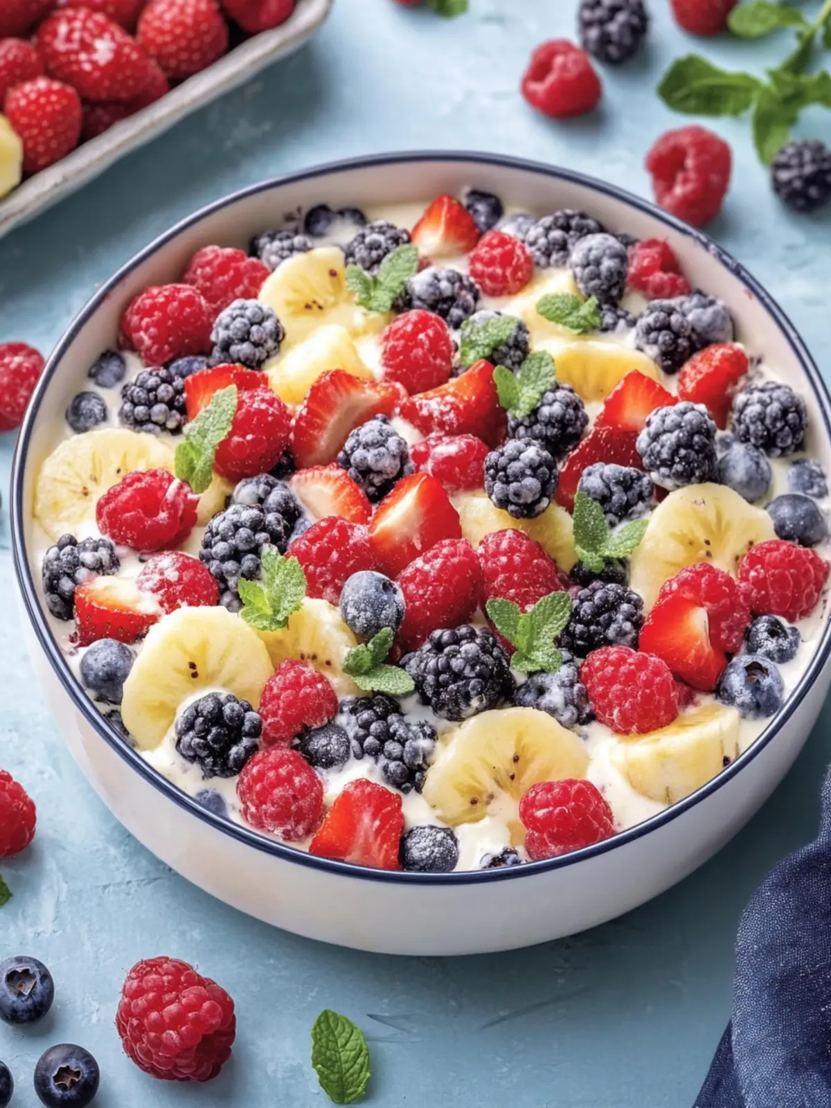 Creamy Fresh Berry Fruit Salad